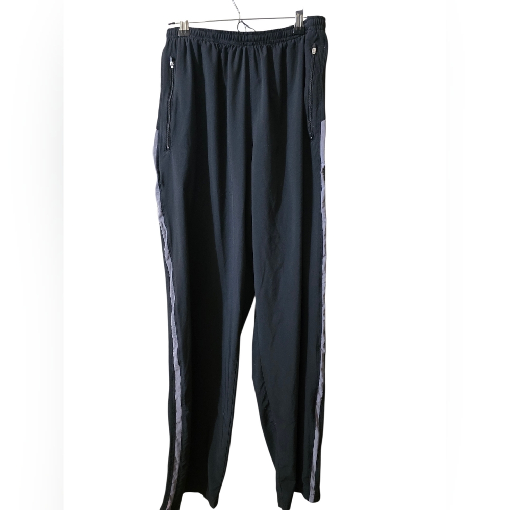 Nike Men's Black Joggers with Gray Stripes